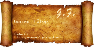 Gerner Fülöp névjegykártya